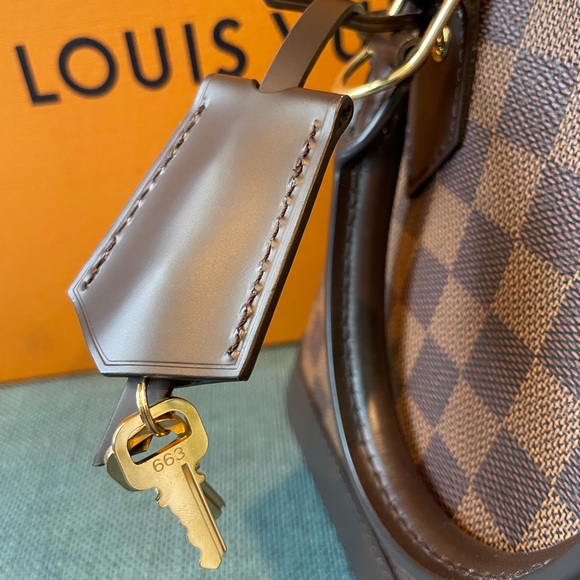 SOLD Louis Vuitton Alma Damier Ebene Shoulder Bag BB Brown Canvas (Microchipped) - Picture 9 of 15